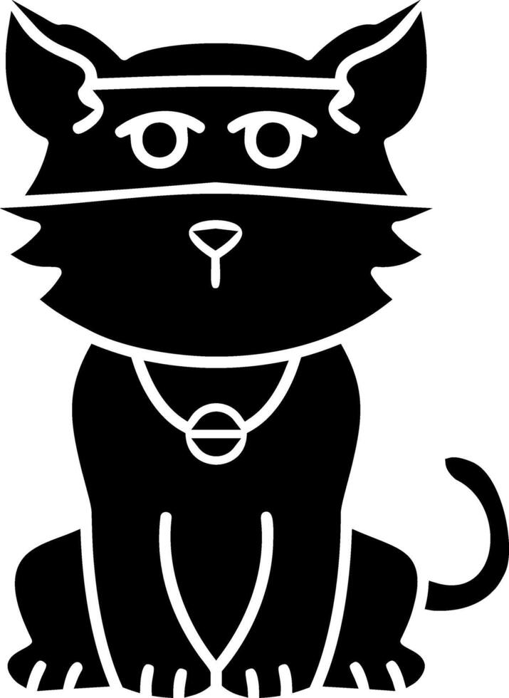 Ninja Cat Mask Solid vector