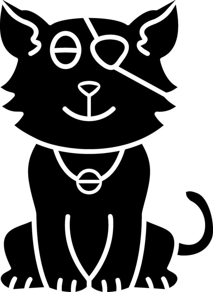 Pirate Cat Face Solid vector