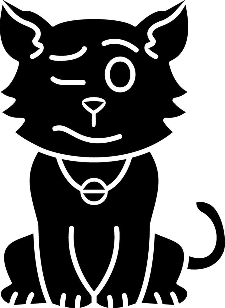 Woozy Cat Mood Solid Emoji vector