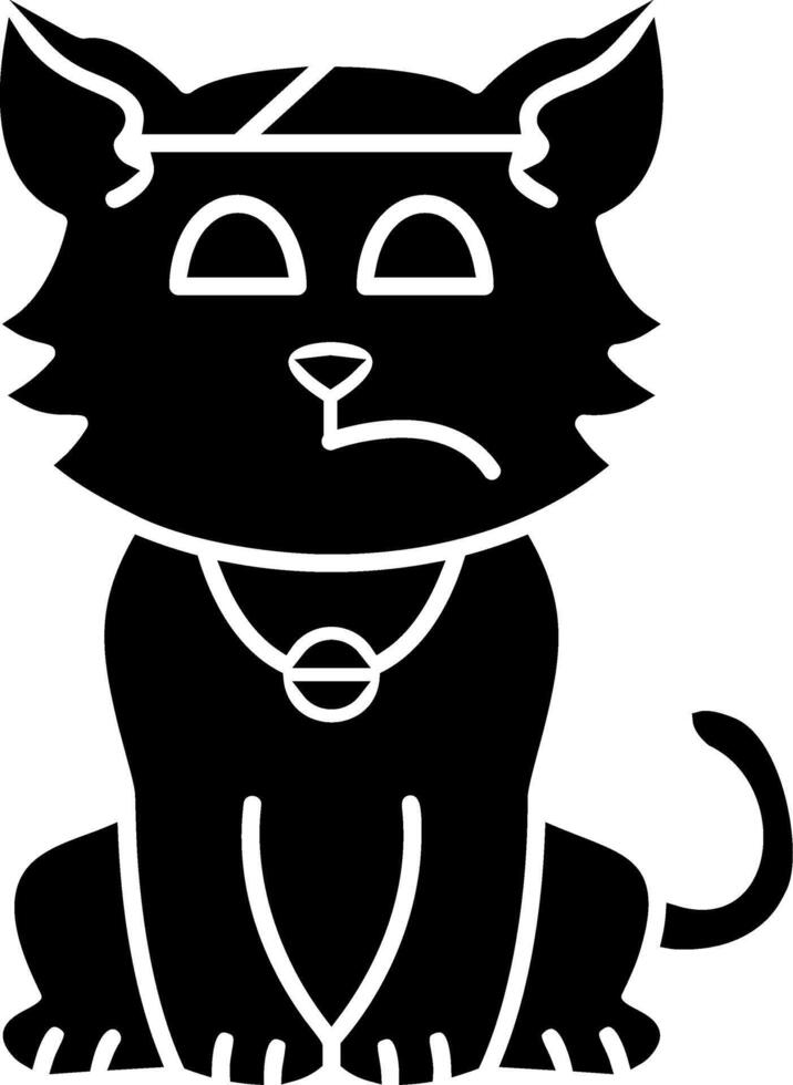 Cat With Head Bandage Solid vector
