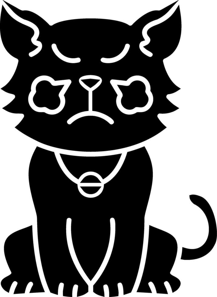 Steaming Cat Head Solid vector