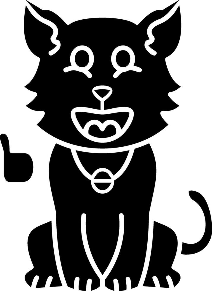 Sportive Cat Face Solid vector