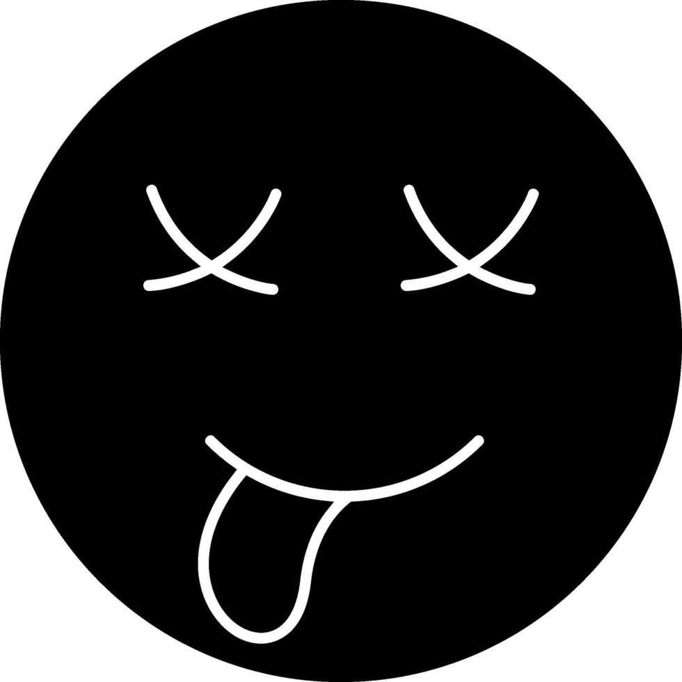 Dead Face Emoji Solid Artwork vector