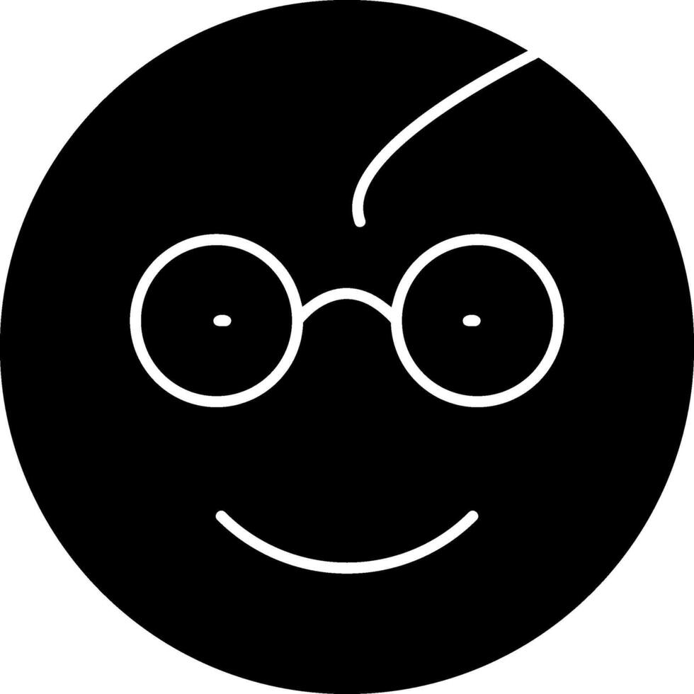 Nerd Emoji Character Solid Style Icon vector