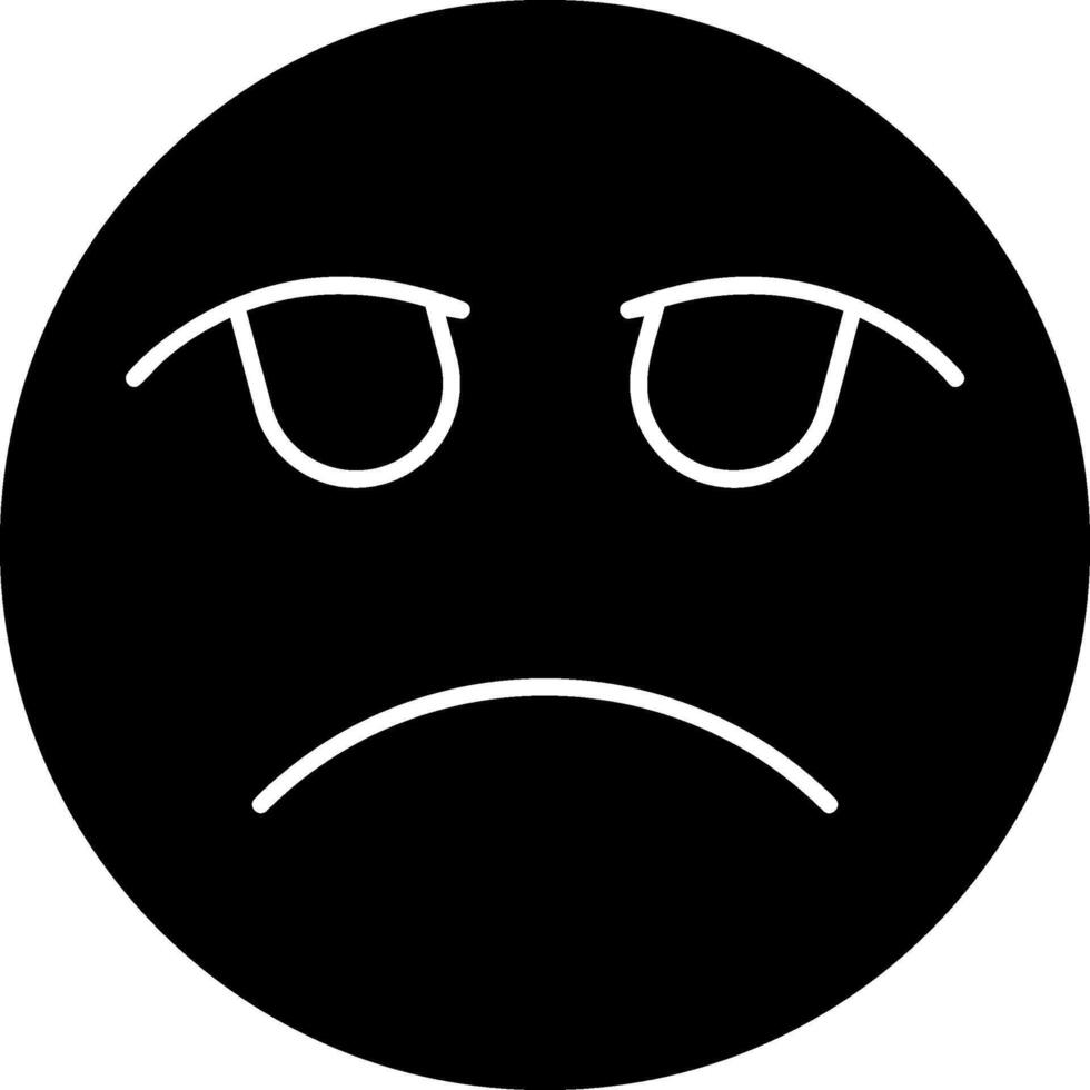Sad Face Expression Emoji Solid vector
