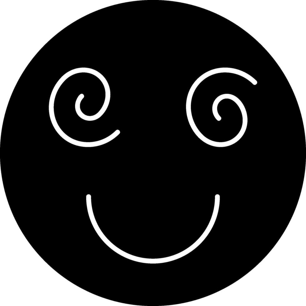 Hypnotized Eyes Emoji Solid Icon vector