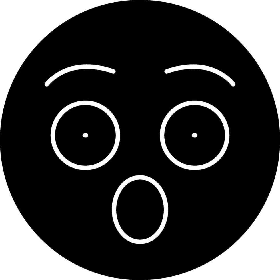 Surprised Face Emoji Solid Icon vector