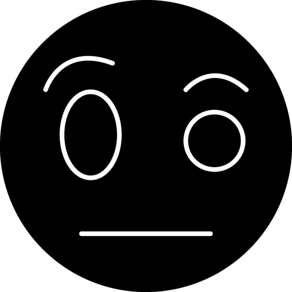 Suspicious Face Emoji Solid Icon vector