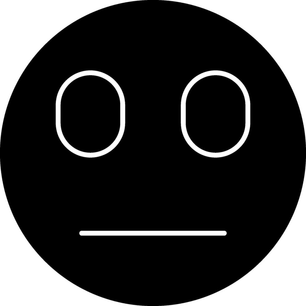 Neutral Face Emoji Solid Design vector