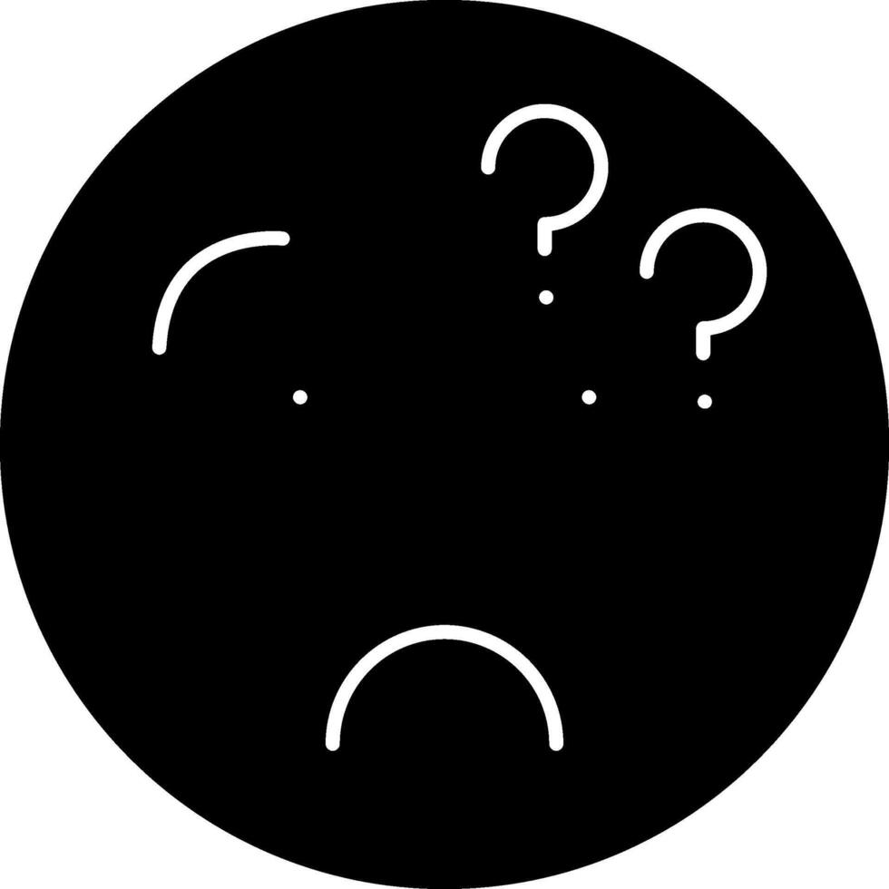 Thinking Emoji Face Solid Design vector