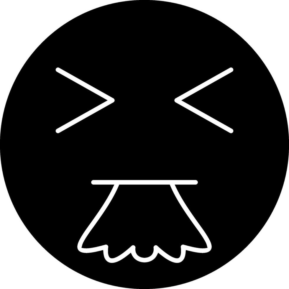 Vomiting Face Emoji Solid Design vector