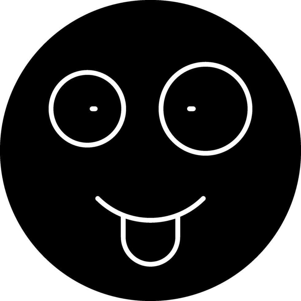 Silly Face Emoji Solid Drawing vector
