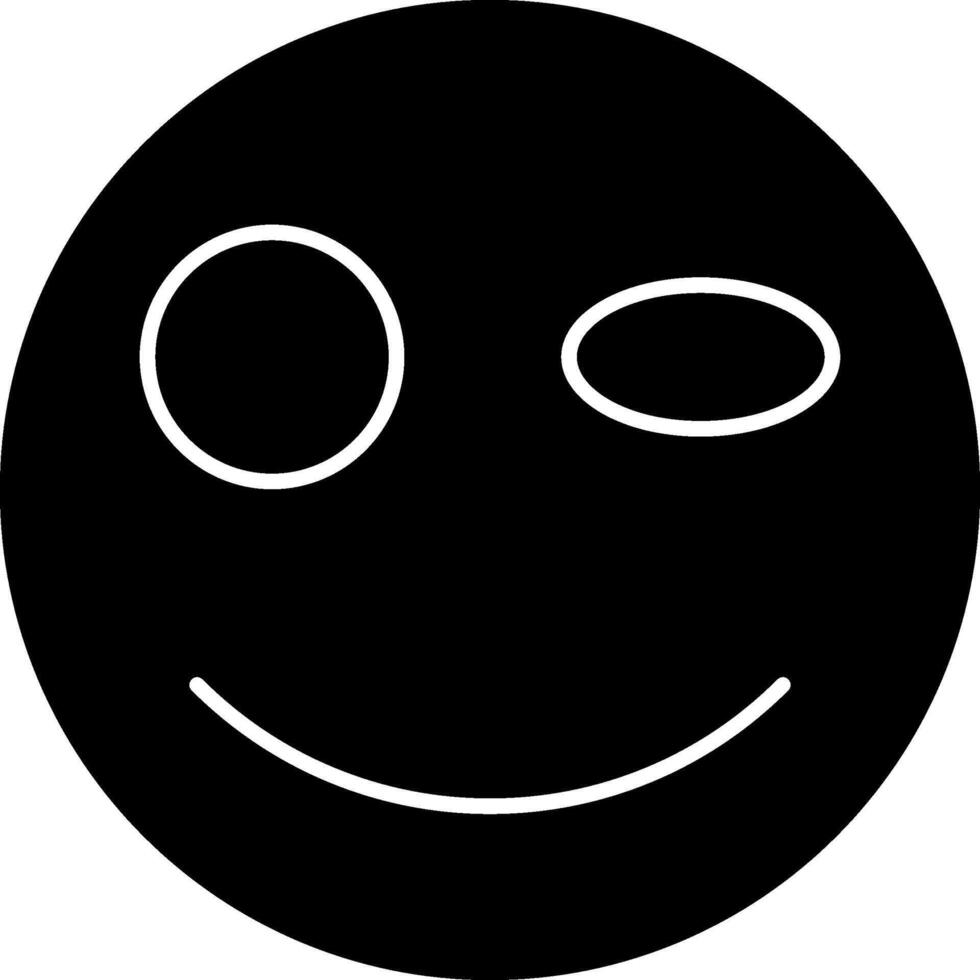 Flirty Face Emoji Solid Artwork vector