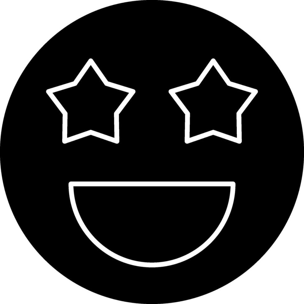 Starstruck Eyes Emoji Solid Icon vector