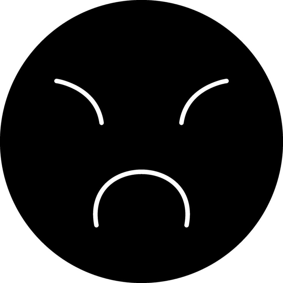 Upset Face Emoji Solid Clipart vector