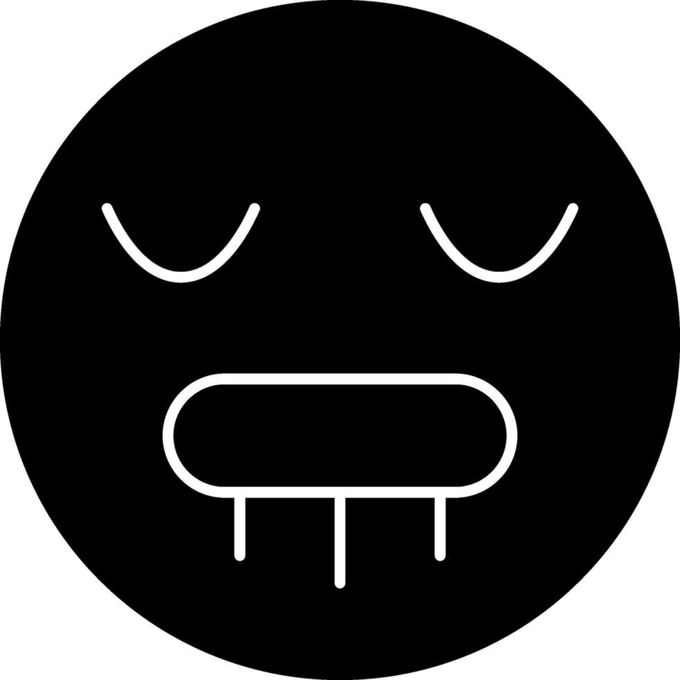 Drooling Emoji Face Solid Clipart vector