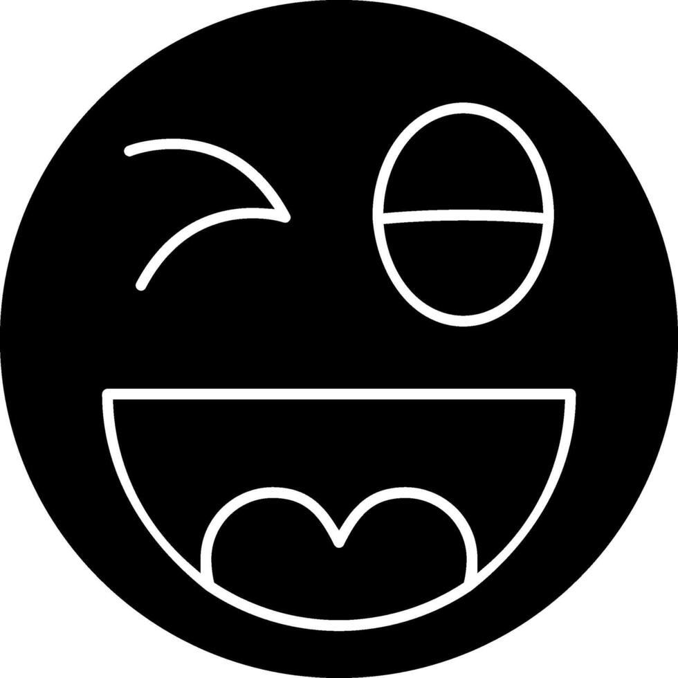 Naughty Face Emoji Solid Drawing vector