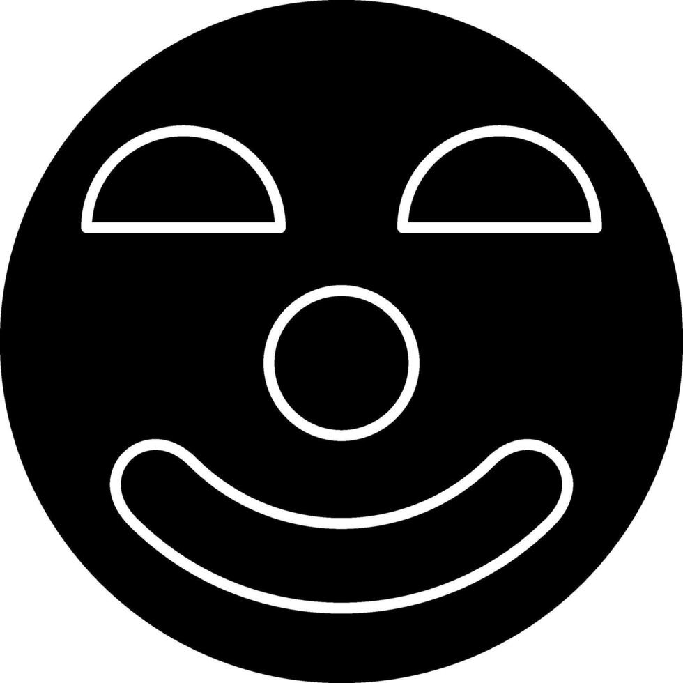 Clown Face Emoji Solid Illustration vector