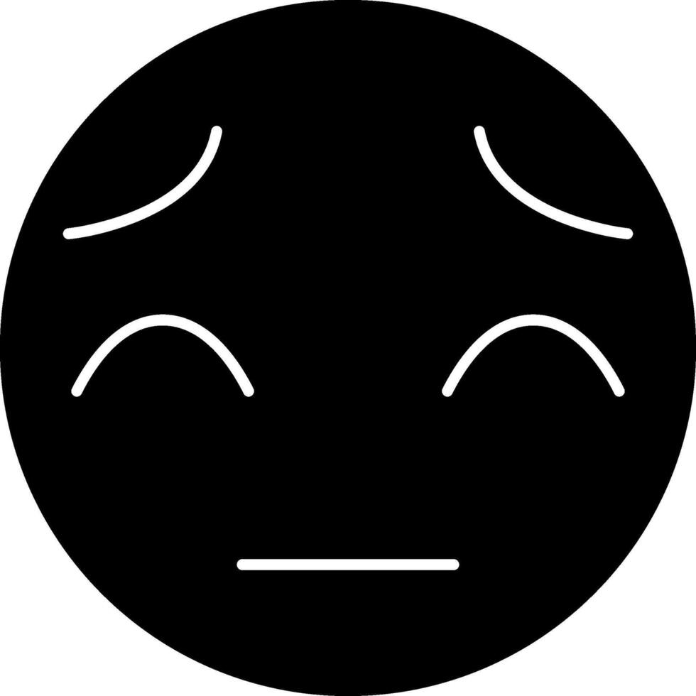 Pensive Face Emoji Solid Icon vector