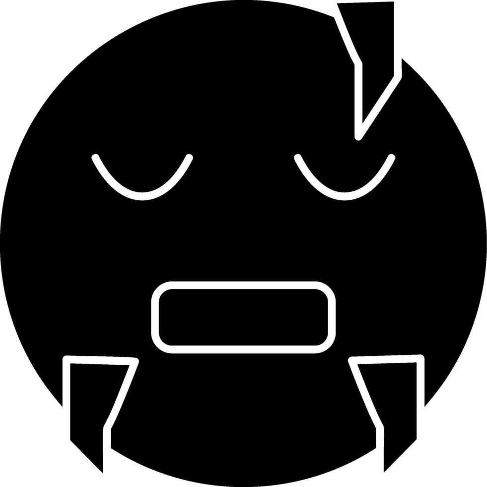 Cold Face Emoji Solid Illustration vector