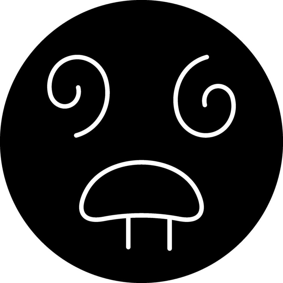 Dazed Expression Emoji Solid Art vector