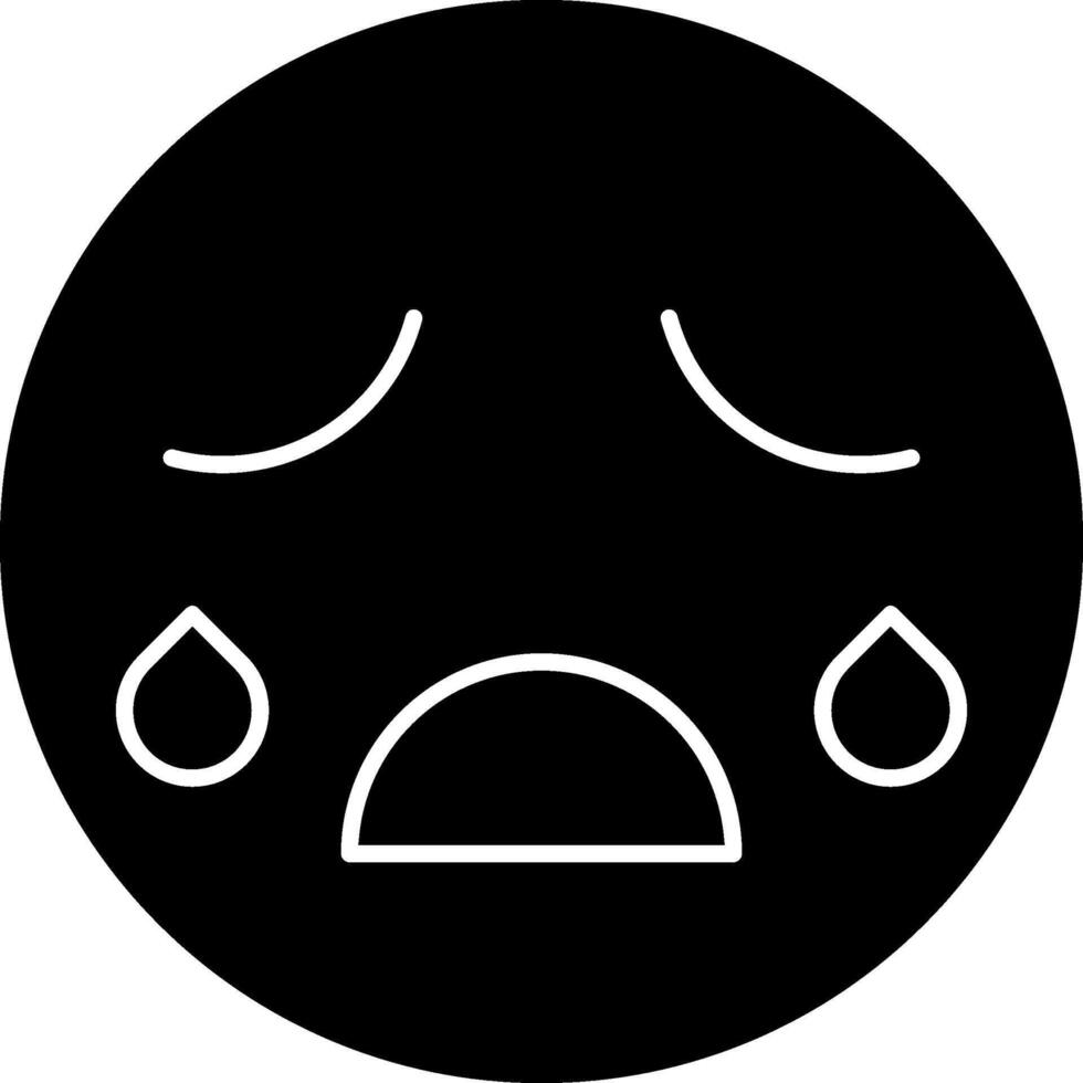 Sweating Face Emoji Solid Icon vector