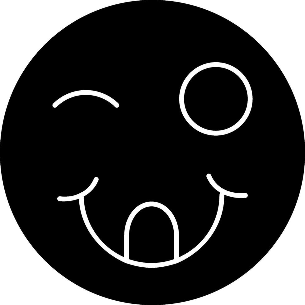 Yummy Face Emoji Solid Icon vector