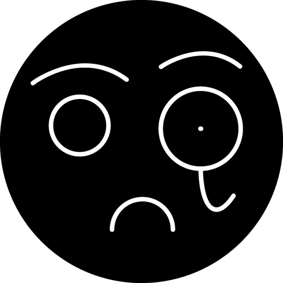 Detective Emoji Face Solid Icon vector