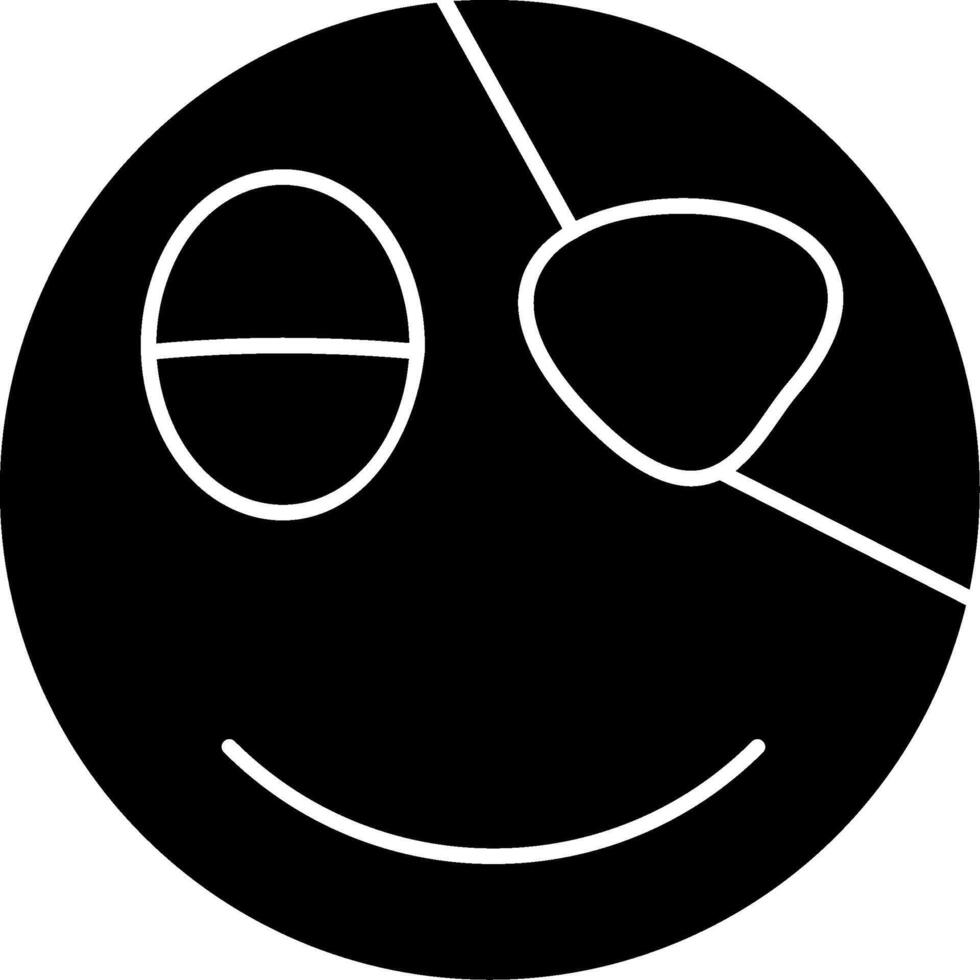 Pirate Face Emoji Solid Artwork vector
