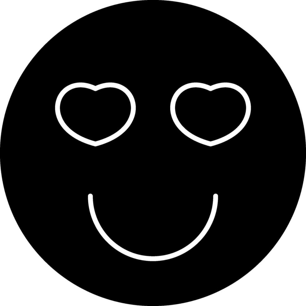 Smiling With Love Eyes Emoji Solid vector