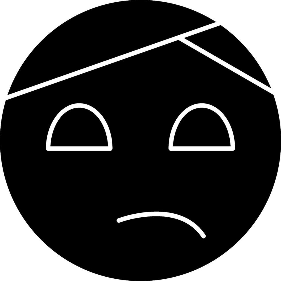 Head Bandage Emoji Solid Icon vector