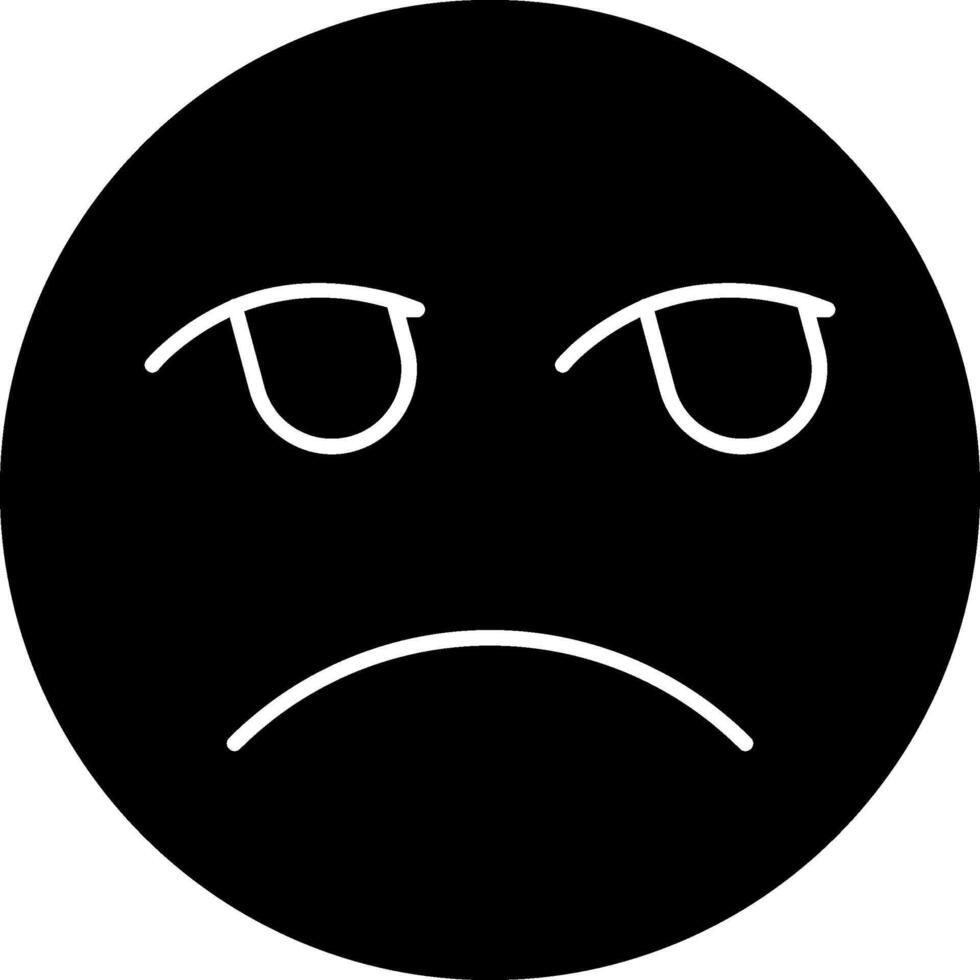Unamused Face Emoji Solid Drawing vector