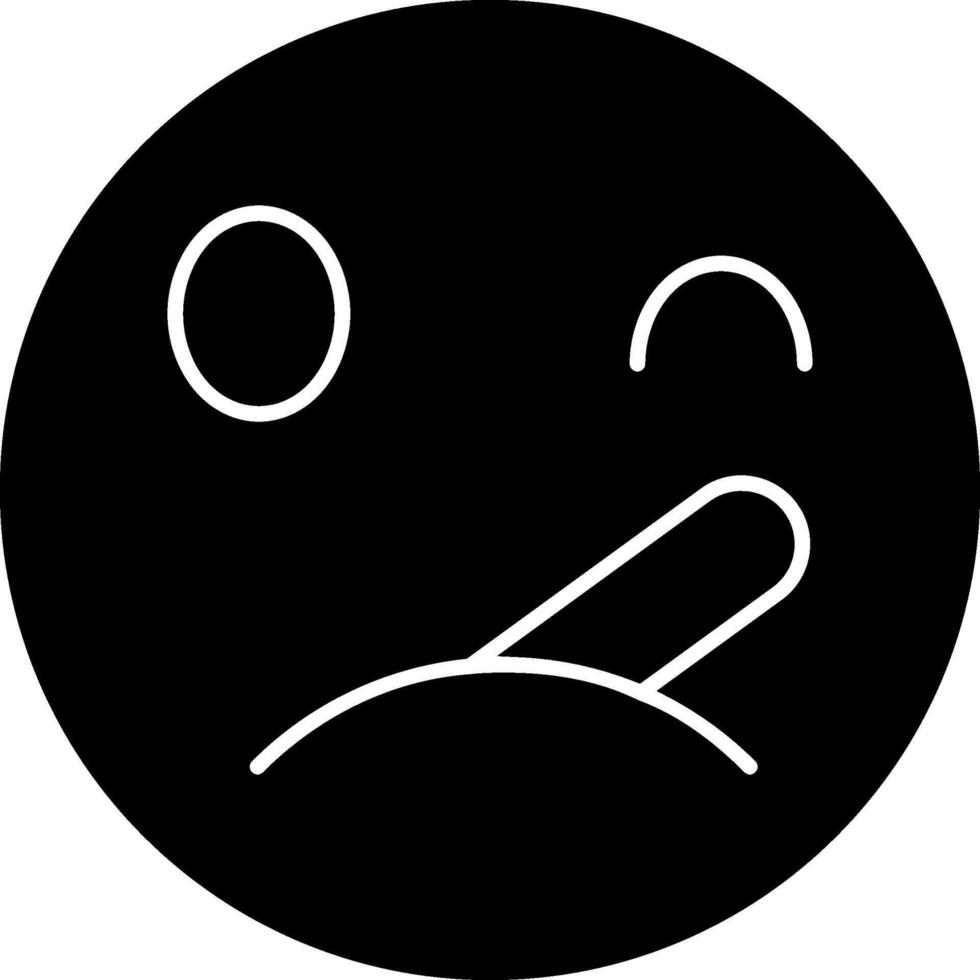 Thermometer Face Emoji Solid Art vector