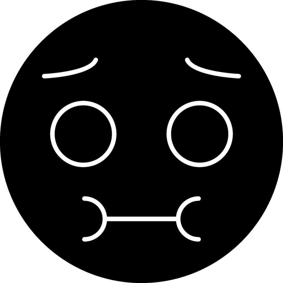 Nauseated Emoji Face Solid Clipart vector