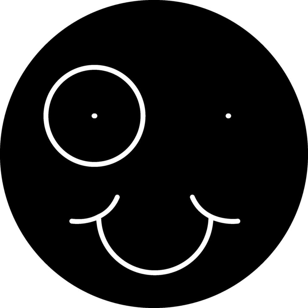 Zany Face Emoji Solid Clipart vector