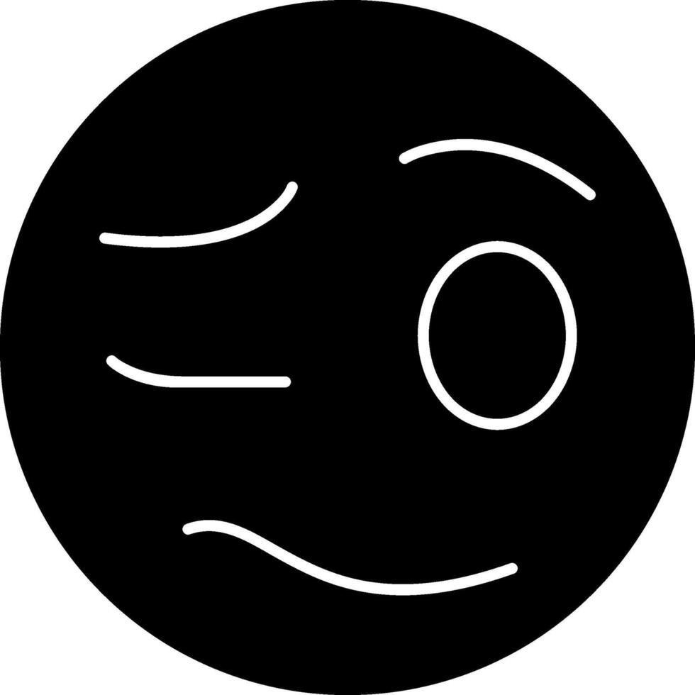Woozy Face Emoji Solid Drawing vector