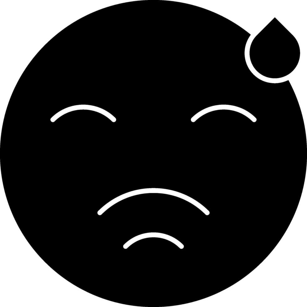 Embarrassed Emoji Face Solid Icon vector