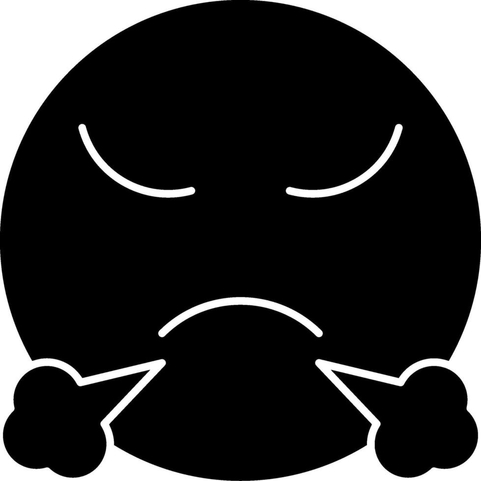 Steaming Angry Emoji Solid Design vector