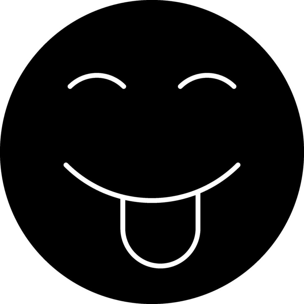 Sweet Face Emoji Solid Illustration vector