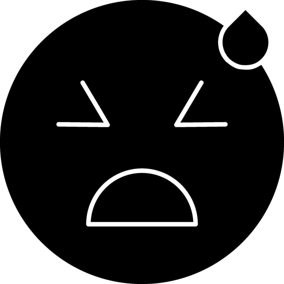 Sad But Relieved Emoji Solid Clipart vector