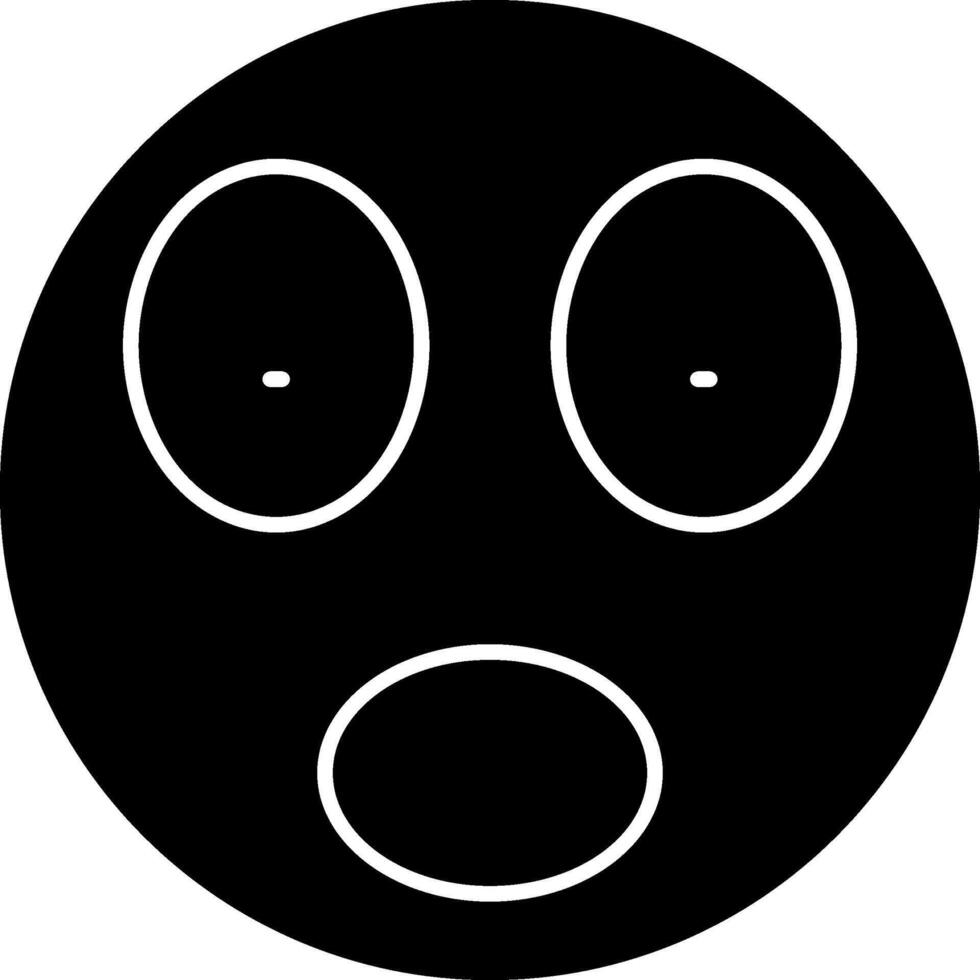 Astonished Face Emoji Solid Drawing vector
