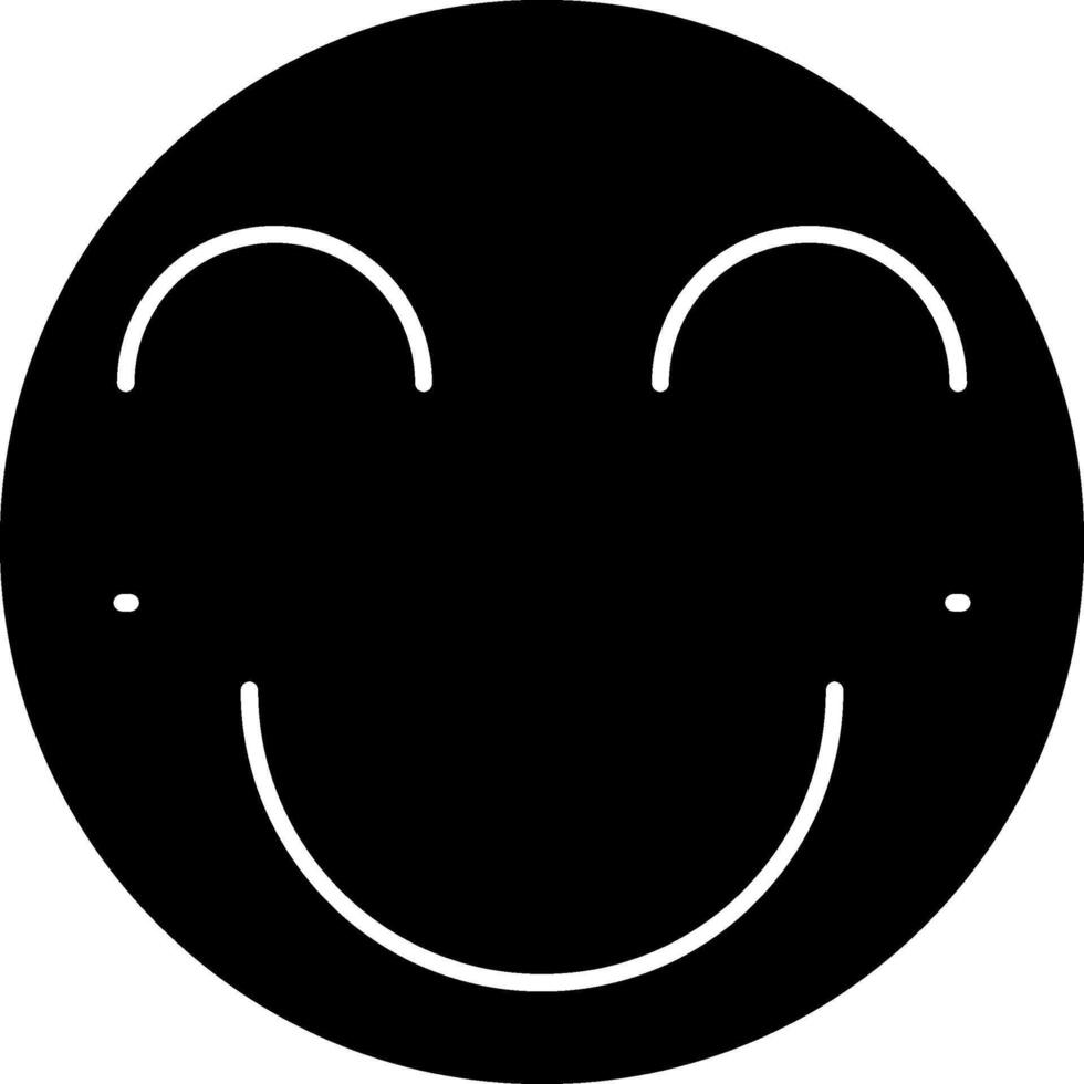 Blush Face Emoji Solid Illustration vector