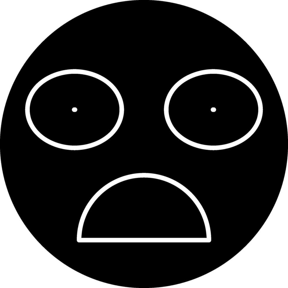 Anguished Face Emoji Solid Drawing vector