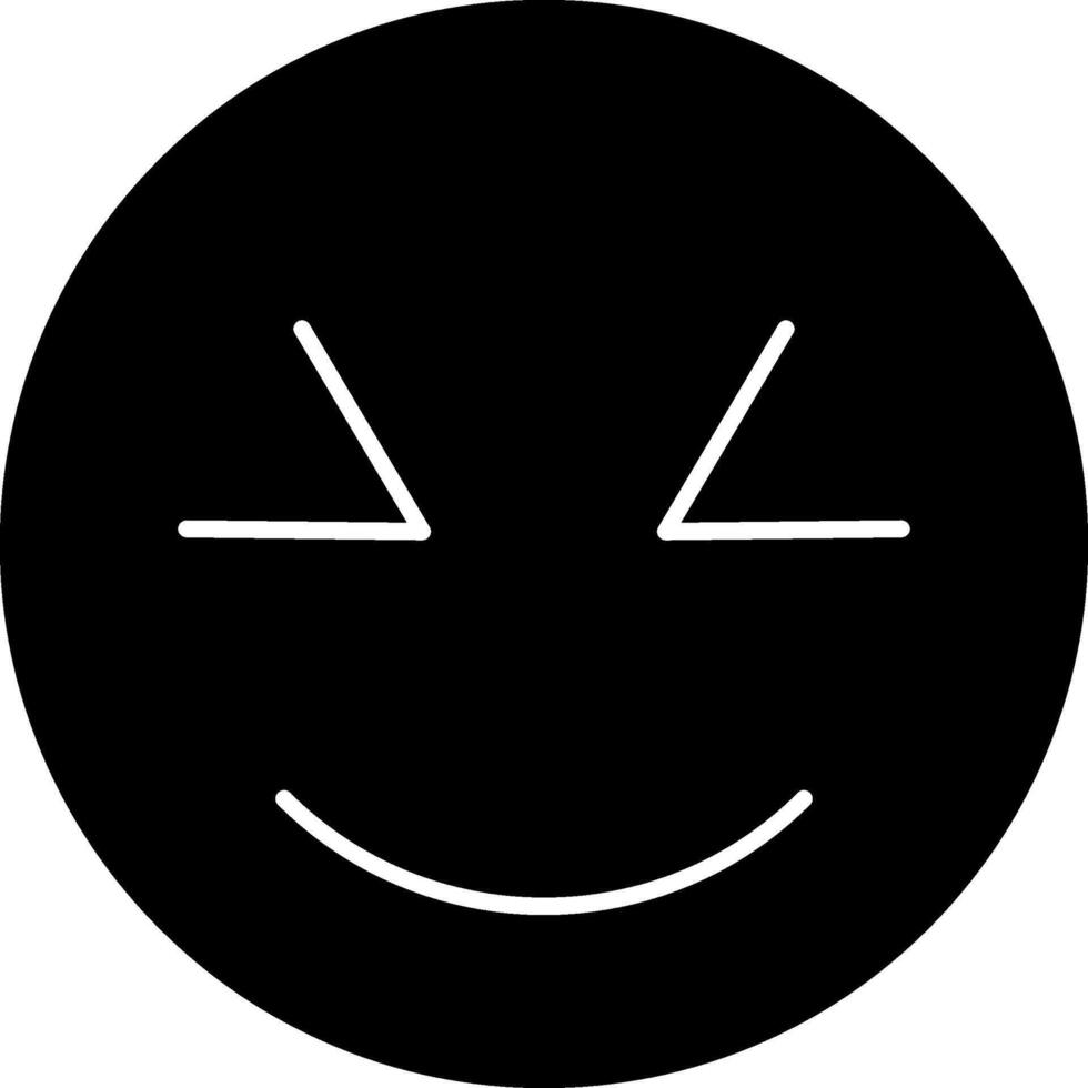 Cute Smiling Face Emoji Solid Art vector