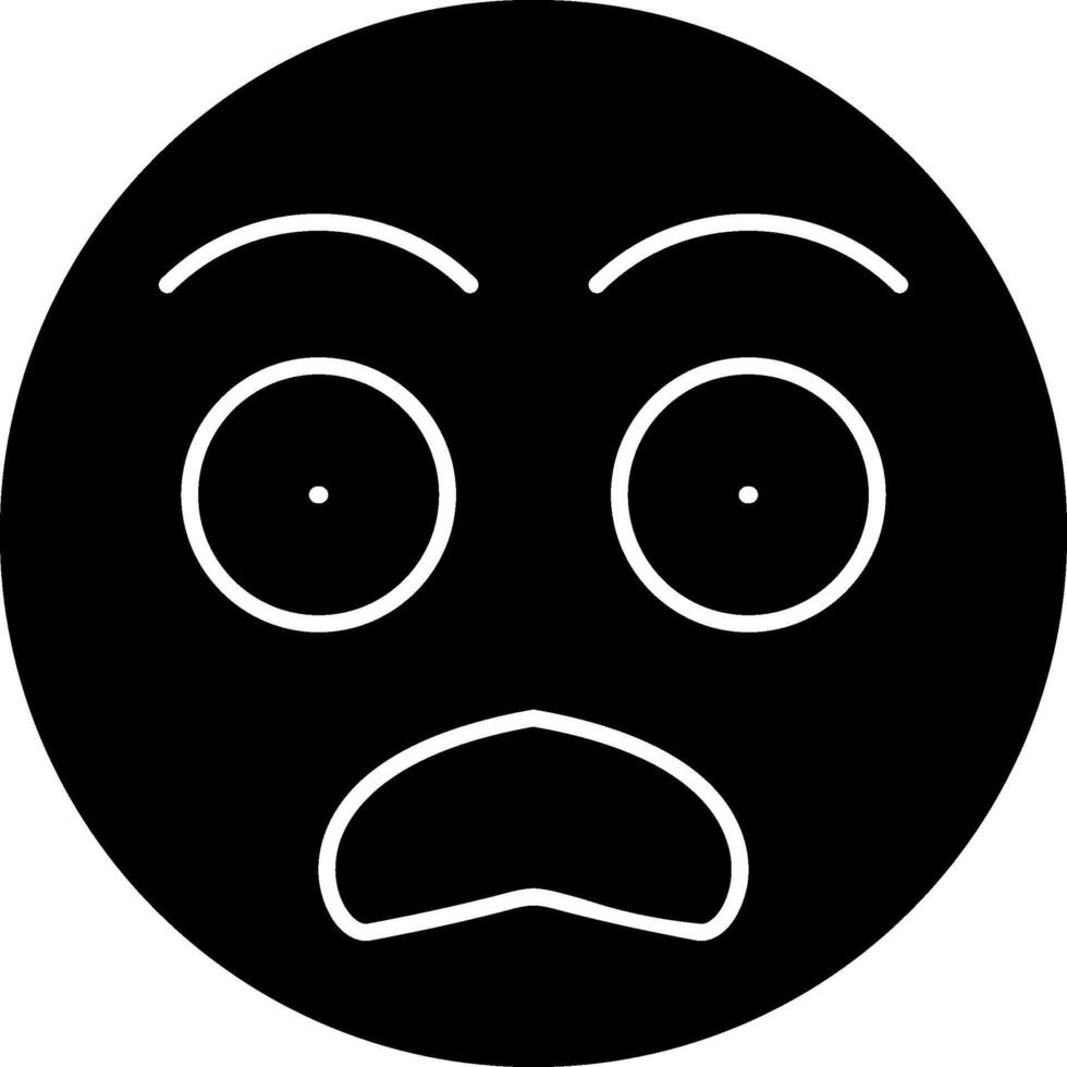 Fearful Face Emoji Solid Design vector