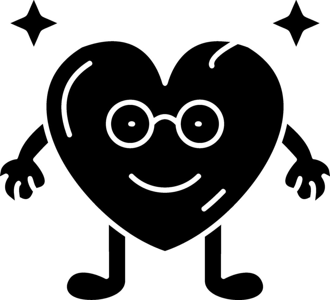 Nerd Heart Glasses Solid vector