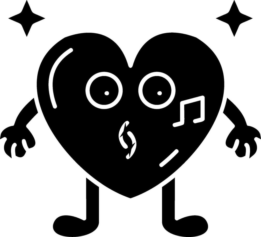Whistling Heart Face Solid vector