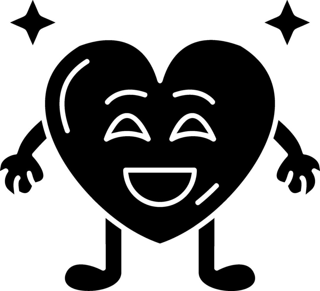 Happy Heart Face Solid vector