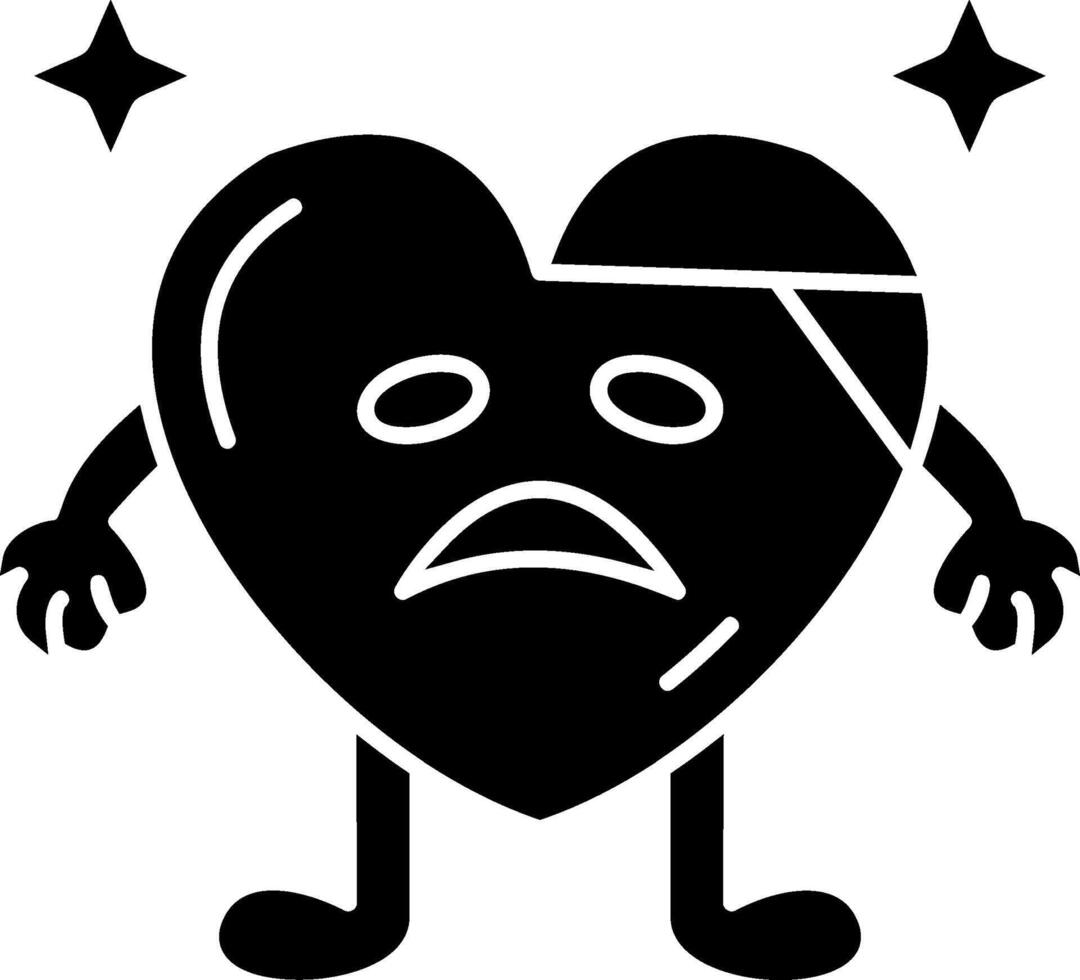 Sick Heart Face Solid vector