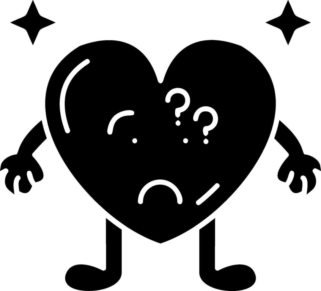 Thinking Heart Emoji Solid vector